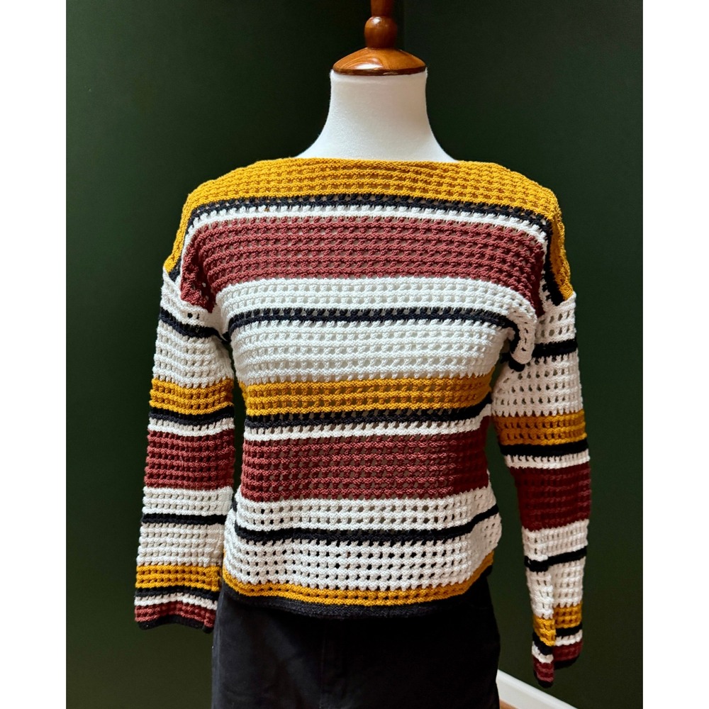 Nine West Striped Knit Sweater Longโ Sleeve Women's Size S